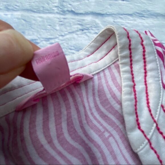 Lilly Pulitzer Pink and White Zebra Print Sleeveless V-Neck Top Tank Top Size XS - Picture 7 of 7